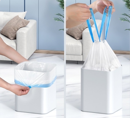 Certificado de aceptación Compost de uso doméstico de cuerda de tracción Bolsa de basura de cocina con cierre automático