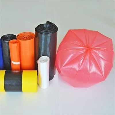 Impresión offset Manejo de la superficie Bolsa de basura de plástico LDPE en rollo para la lata de basura beige