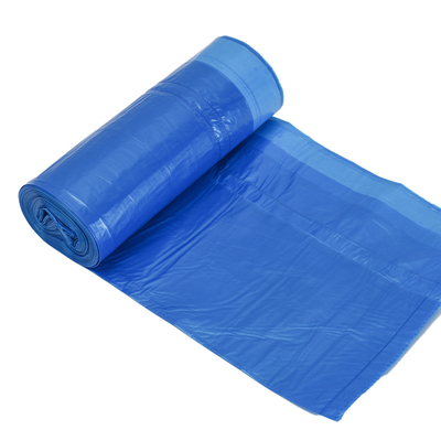 Saco de basura de HDPE negro con cuerda de tira en rollos para una recolección de desechos fácil e higiénica