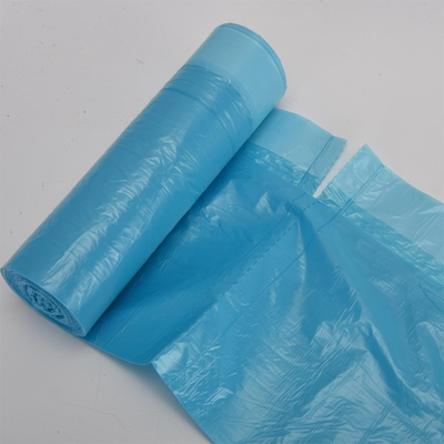 Impresión offset de plástico desechable de cuerda de tira envasado de basura bolsa de basura