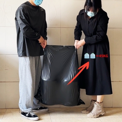 Tamaño personalizado Bolsa de basura de embalaje para contratistas de limpieza de plástico HDPE plegada individualmente