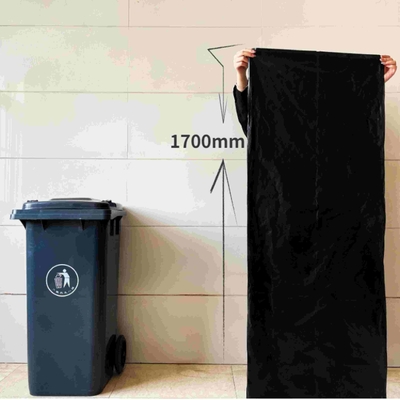 Bolsa de basura de plástico negro HDPE conveniente para la eliminación de desechos ecológicos