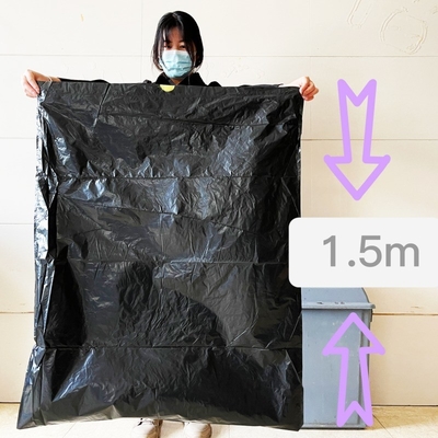 Bolsa de basura de plástico grande de 100L negro reutilizable en rollo para 55 galones y impresión offset