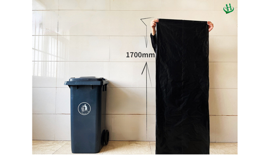 Pedido personalizado aceptado Bolsas de basura de plástico negro para contenedores de desechos grandes