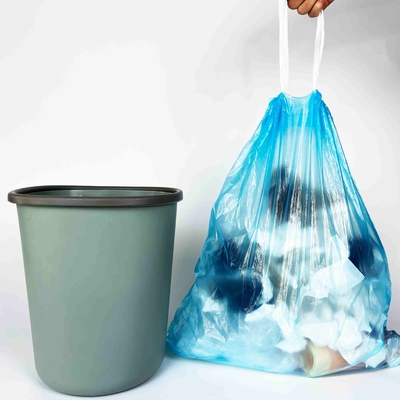 Suministro directo de bolsas de basura reciclables con cuerdas de material HDPE/LDPE/LLDPE