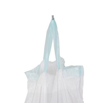 Pedido personalizado Bolsa de basura de plástico entrelazado en rollo para el contenedor de la papelera de la cocina residuos médicos