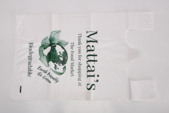 T-shirt con chaleco perfumado de impresión flexible Bolsa de basura blanca de plástico para tienda o restaurante