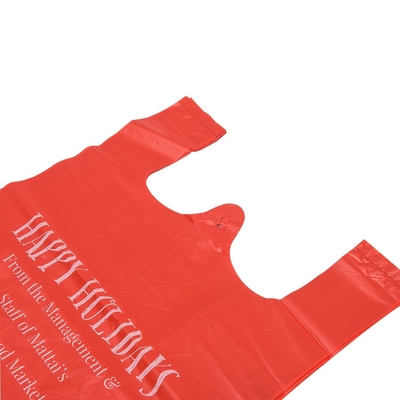 T-shirt con chaleco perfumado de impresión flexible Bolsa de basura blanca de plástico para tienda o restaurante