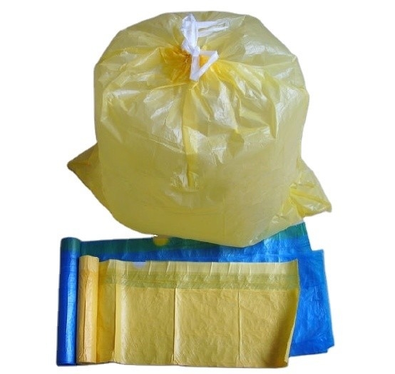 Bolsas de embalaje de basura de cocina grandes y altas verdes o personalizadas con cuerda de tira en rollo