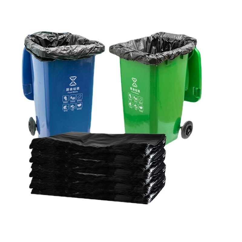 Bolsas de basura negras grandes y resistentes para obras de construcción