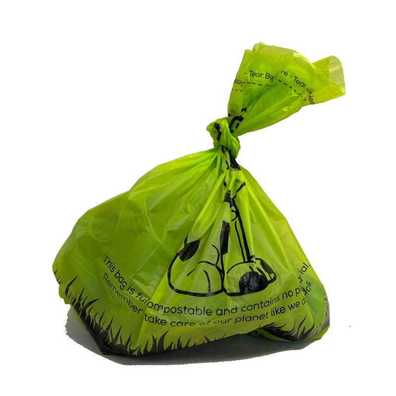 Logotipo personalizado Bolsas biodegradables de caca para mascotas de 30 * 45Cm Verde Negro para sus necesidades