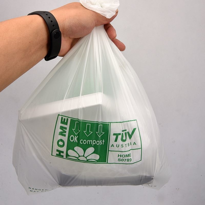 Bolso de fondo cuadrado biodegradable de chaleco de plástico de PP Bolso de compras para supermercado personalizado