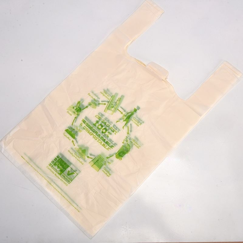 Pedido personalizado aceptable T-shirt biodegradable 100% bolsa de compras para productos para el hogar