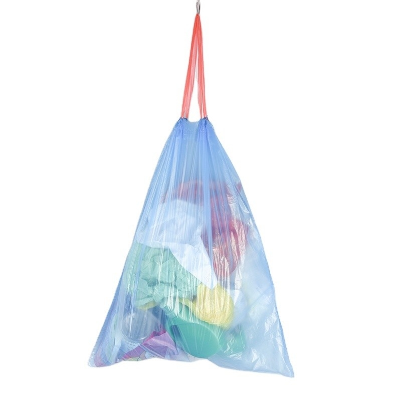 Bolsa de basura de PE reciclado de colores Bolsa de basura de cuerda para una solución ecológica de desechos