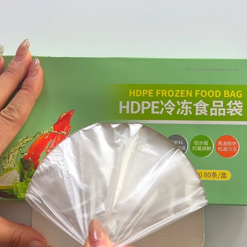 100% de HDPE virgen de frutas y verduras Bolsa plana en rollo Espesor de 5-50 micras Envasado a granel