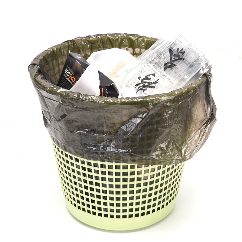 Bolso de basura de boca plana de uso doméstico portátil de colores de cocina bolso desechable de mano impreso