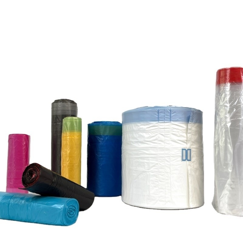 Bolsas de basura de plástico HDPE plegadas individualmente en rollo por pedido personalizado