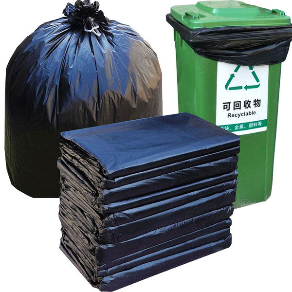 Tamaño personalizado Bolsa de basura de embalaje para contratistas de limpieza de plástico HDPE plegada individualmente