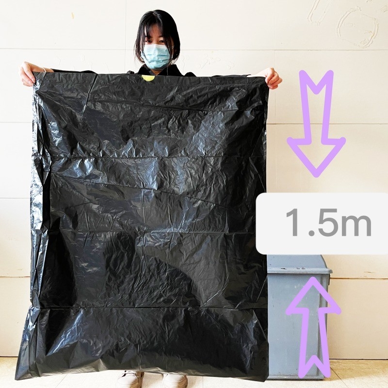 Bolsa de basura de plástico grande de 100L negro reutilizable en rollo para 55 galones y impresión offset