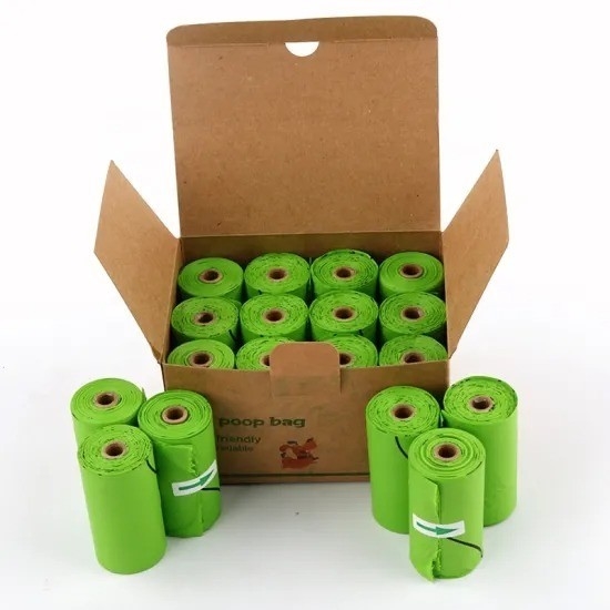 100% compostable soporte de bolsas de basura impresas a medida para perros y mascotas